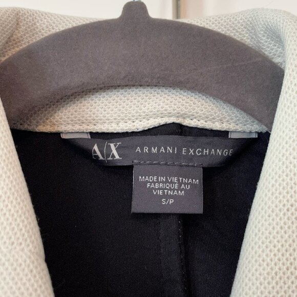 Armani Exchange A/X moto jacket blazer cream black small - Picture 5 of 9